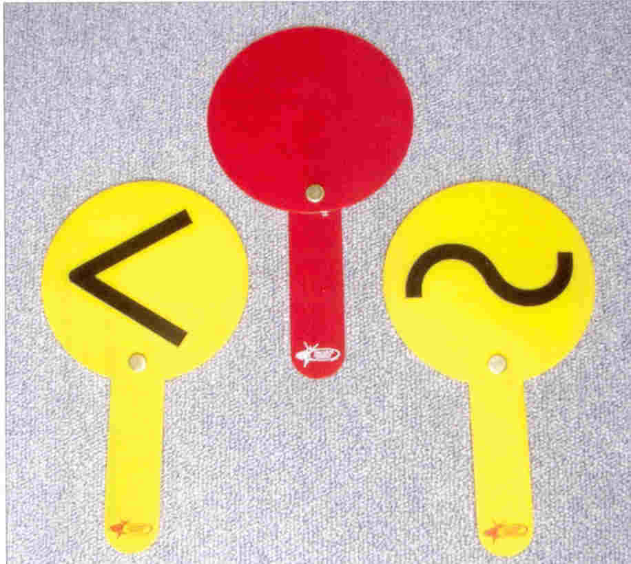 The red and yellow paddles